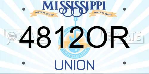 4812OR Mississippi License Plate