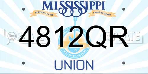 4812QR Mississippi License Plate