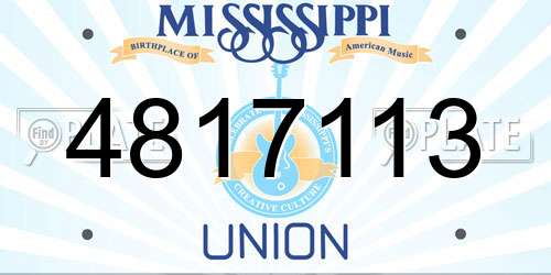 4817113 Mississippi License Plate