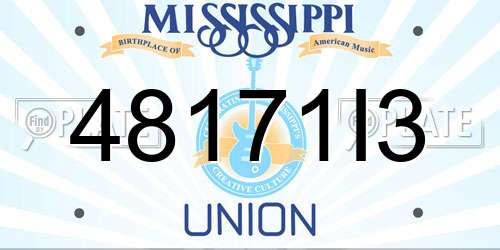 48171I3 Mississippi License Plate