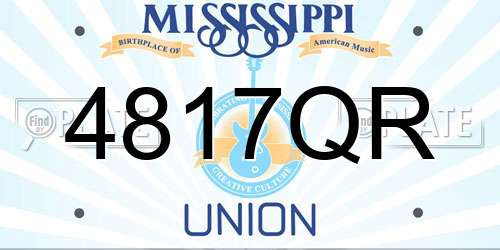 4817QR Mississippi License Plate