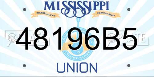 48196B5 Mississippi License Plate