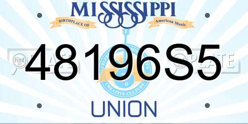 48196S5 Mississippi License Plate