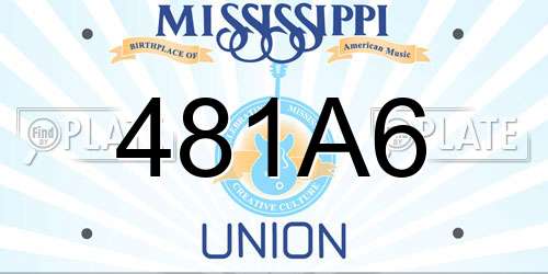 481A6 Mississippi License Plate