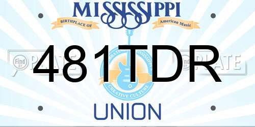 481TDR Mississippi License Plate