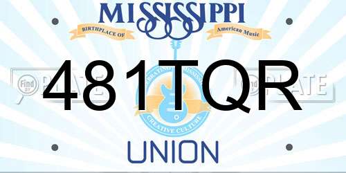 481TQR Mississippi License Plate