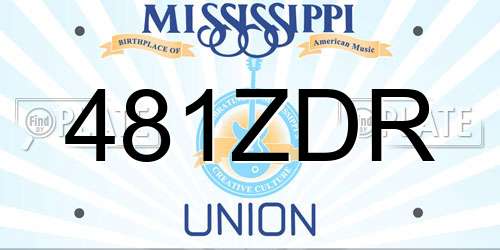 481ZDR Mississippi License Plate
