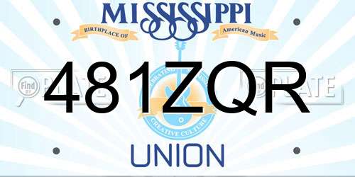 481ZQR Mississippi License Plate