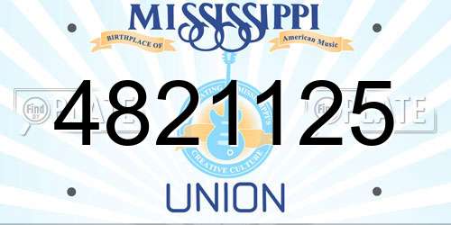 4821125 Mississippi License Plate