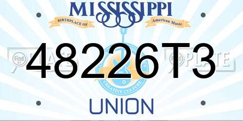 48226T3 Mississippi License Plate