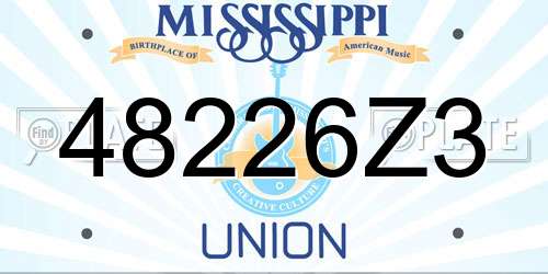 48226Z3 Mississippi License Plate