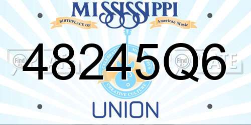 48245Q6 Mississippi License Plate