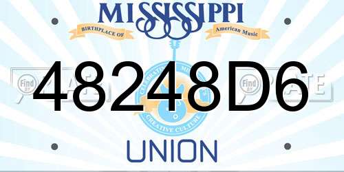 48248D6 Mississippi License Plate