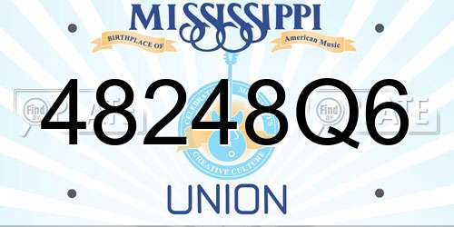 48248Q6 Mississippi License Plate