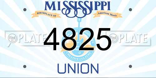 4825 Mississippi License Plate