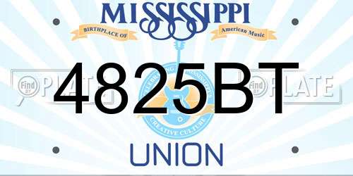 4825BT Mississippi License Plate