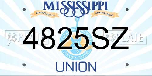 4825SZ Mississippi License Plate