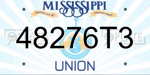 48276T3 Mississippi License Plate