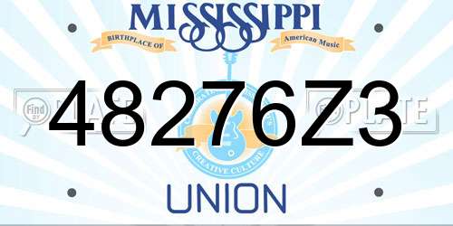 48276Z3 Mississippi License Plate