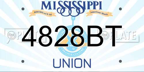 4828BT Mississippi License Plate