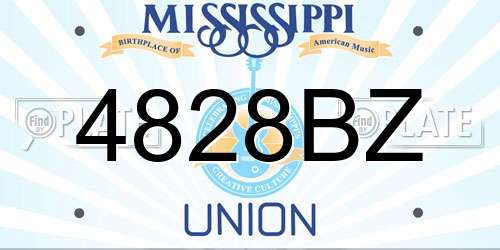 4828BZ Mississippi License Plate