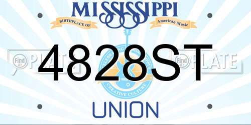 4828ST Mississippi License Plate