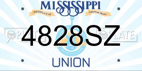 4828SZ Mississippi License Plate
