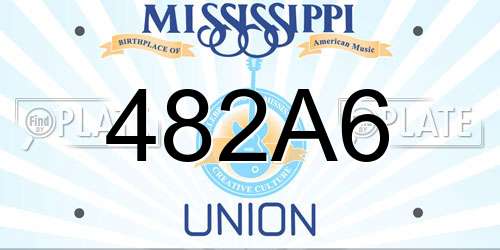 482A6 Mississippi License Plate