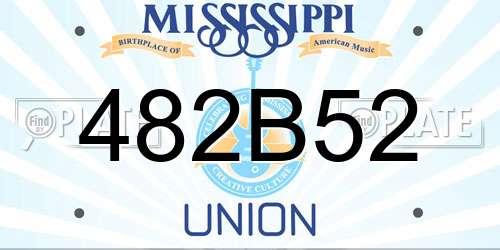 482B52 Mississippi License Plate