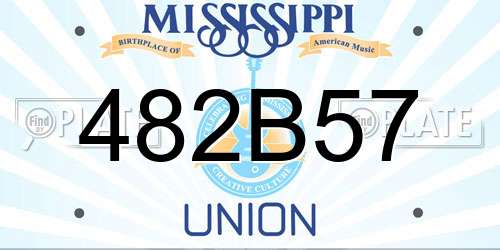 482B57 Mississippi License Plate