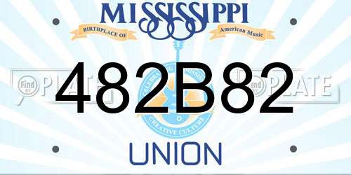 482B82 Mississippi License Plate