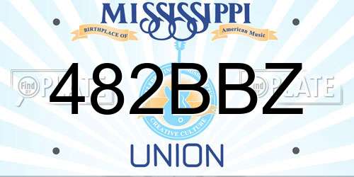 482BBZ Mississippi License Plate