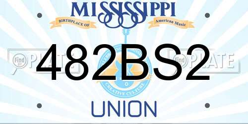 482BS2 Mississippi License Plate