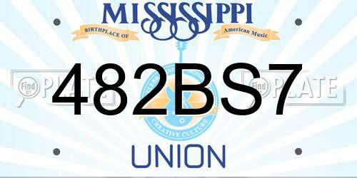 482BS7 Mississippi License Plate