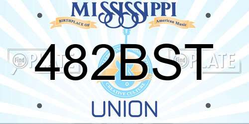 482BST Mississippi License Plate