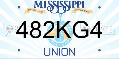 482KG4 Mississippi License Plate