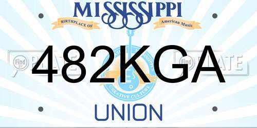482KGA Mississippi License Plate