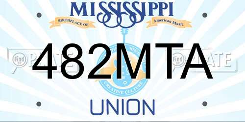482MTA Mississippi License Plate