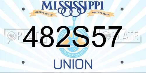 482S57 Mississippi License Plate