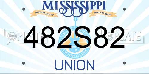 482S82 Mississippi License Plate