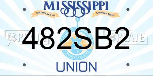 482SB2 Mississippi License Plate
