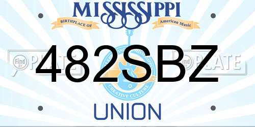 482SBZ Mississippi License Plate