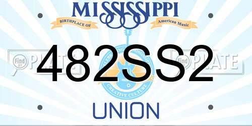 482SS2 Mississippi License Plate