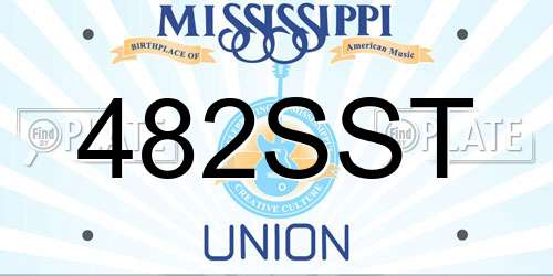 482SST Mississippi License Plate