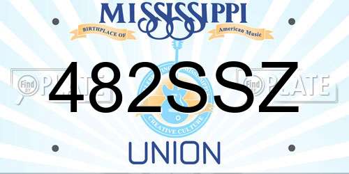482SSZ Mississippi License Plate