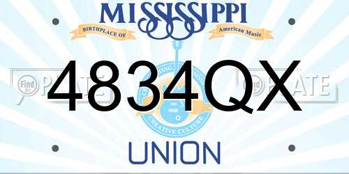 4834QX Mississippi License Plate