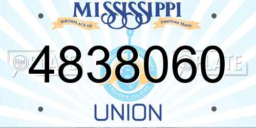 4838060 Mississippi License Plate
