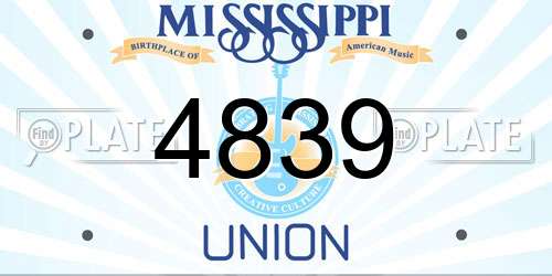 4839 Mississippi License Plate