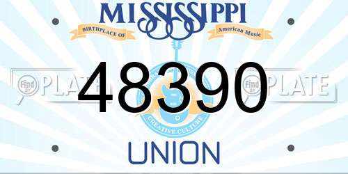 48390 Mississippi License Plate