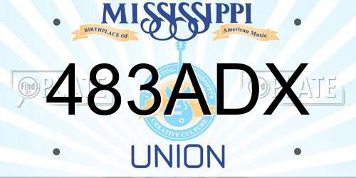 483ADX Mississippi License Plate